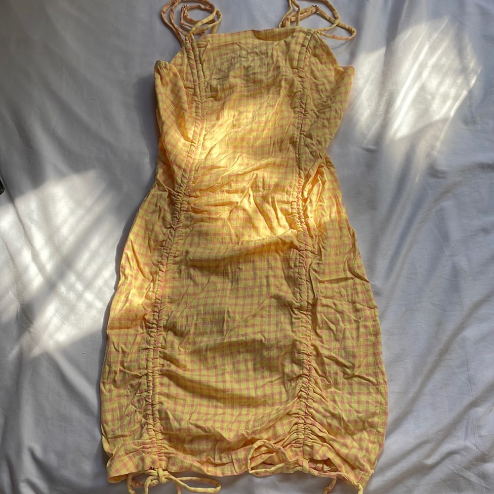 Checkered Spaghetti Strap Dress